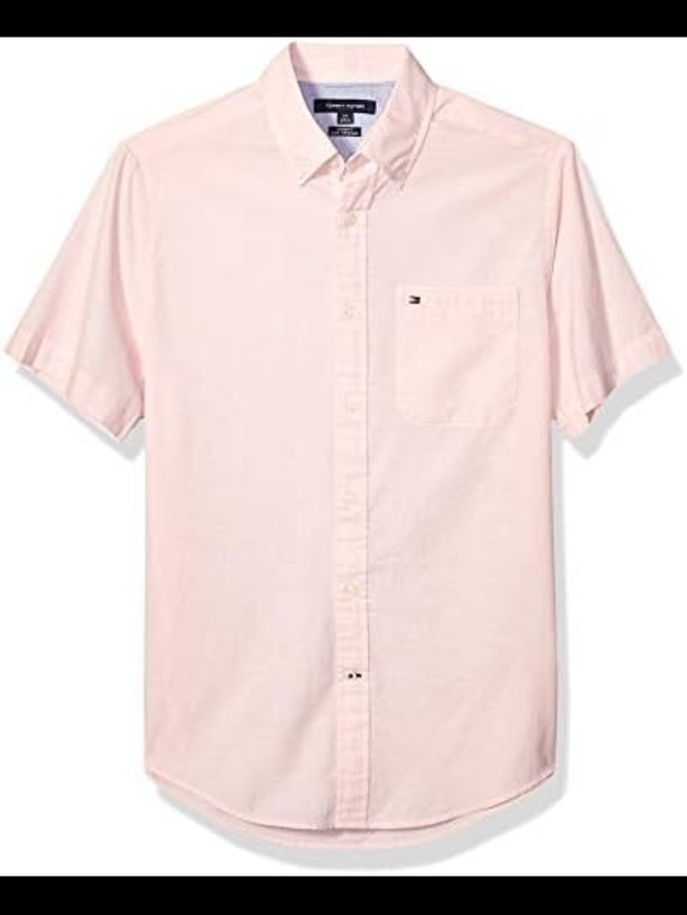 Tommy Hilfiger Men's Short Sleeve Button-Down Shirt in Light Pink